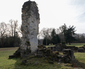 Abbey ruins of Chaalis, dating from the early first millennium and located in France.