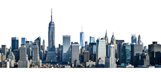 New York city skyline isolated on white background.AI GENERATED