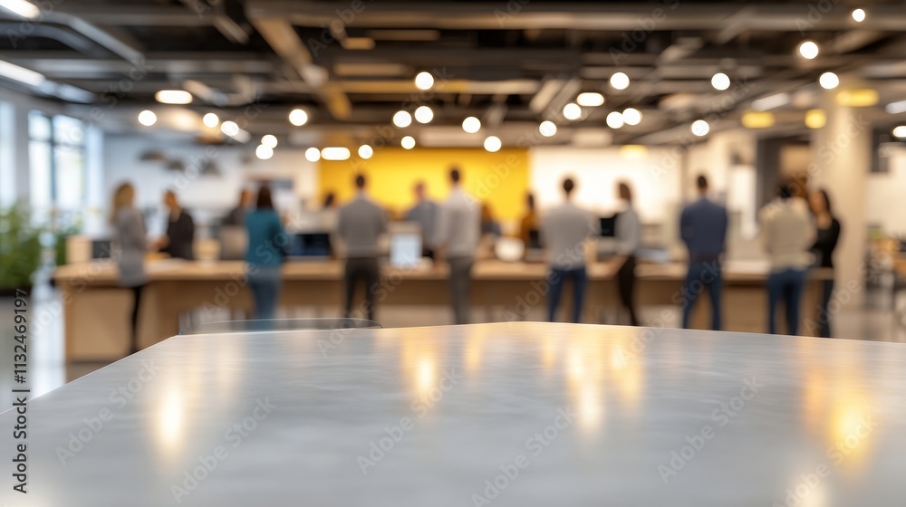 Leinwandbilder bright and open office space features professionals engaged in collaboration around a sleek glass ta
