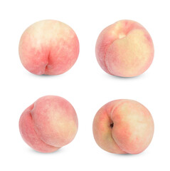 Fresh peach isolated on white background