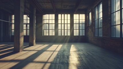 Sunbeams in an Empty Loft: Industrial Architecture Photography