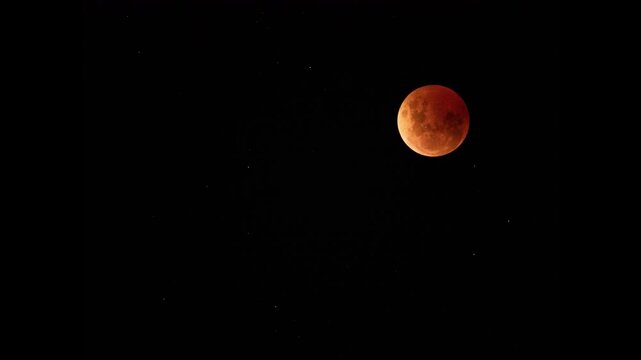 Blood Moon - Red Full Moon During Total Lunar Eclipse. - timelapse shot