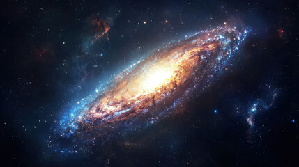 Fototapeta premium Swirling galaxies and cosmic dust in space celestial artwork vibrant colors cosmic environment stellar viewpoint artistic representation