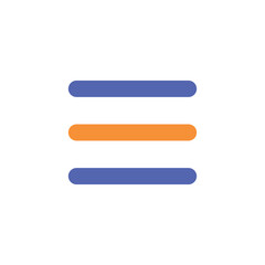 Obraz premium An image depicting three horizontal stripes two blue and one orange on a gray background.