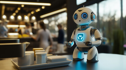 Robotic automation for digital transformation in cafes modern environment technology adoption creative setting