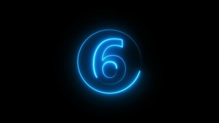 Blue Neon Countdown Timer Illustration.