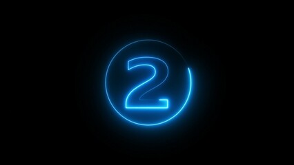 Blue Neon Countdown Timer Illustration.