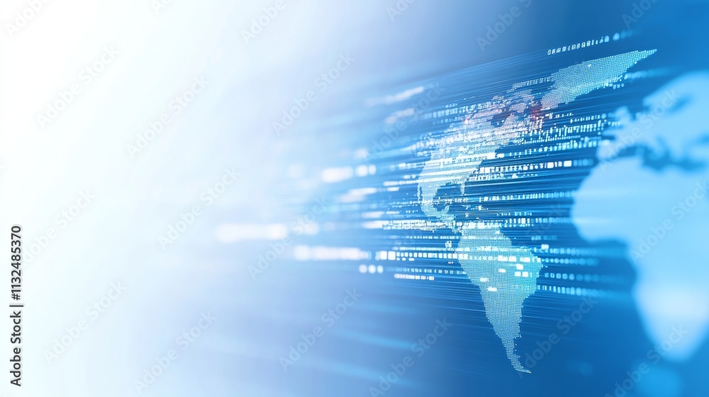 Aufkleber digital interface over earth abstract global connectivity and modern technology