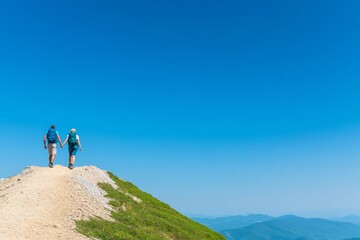 Obraz premium Celebrating Diversity National Short Person Day Hiking Adventure in Nature’s Beauty