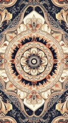 Fototapeta premium Intricate Mandala Design Featuring Floral And Geometric Patterns