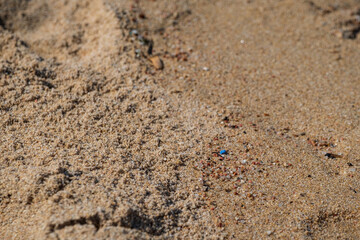 Micro plastic on a beautiful sandy beach