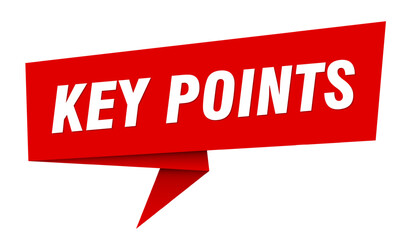 Fototapeta premium KEY POINTS BANNER, SPEECH BUBBLE, LABEL, STICKER, SIGN