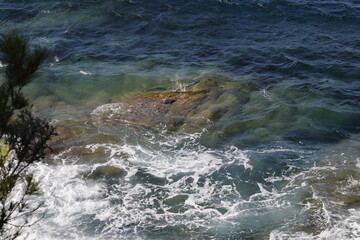 water flowing over rocks