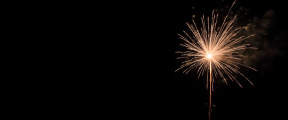 Fototapeta premium Spectacular fireworks illuminate the dark sky, showcasing a brilliant display of colors and shapes, generative ai