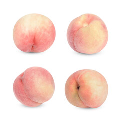 Fresh peach isolated on transparent background. (.PNG)
