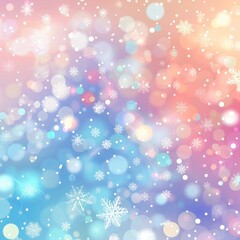 Obraz premium A serene winter scene with delicate snowflakes falling against a soft blue sky, capturing the essence of a peaceful snowy day