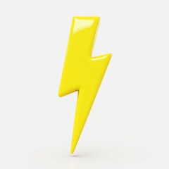 Yellow 3D Lightning Bolt Icon
