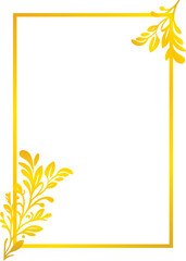 Obraz premium Simple gold rectangular floral border