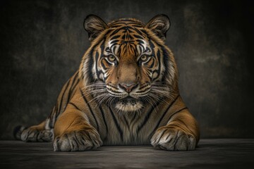 Intense Close-Up of a Majestic Tiger. Beautiful simple AI generated image