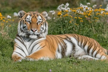 Close-up shot of a tiger's face on a white background. Beautiful simple AI generated image
