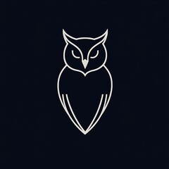 Sleek Minimalist Owl Logo Design Featuring an Elegant Outline for Modern Branding and Artistic Representations in Various Applications