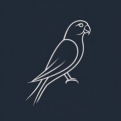 Fototapeta premium Sleek and Minimalist Parrot Logo Design Featuring Simple Lines and Elegant Form for Modern Branding Applications