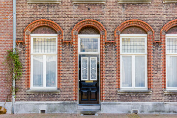 Fototapeta premium Brick facade of a typical dutch house in Roermond, Netherlands