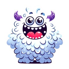 Obraz premium Cute cartoon Monster Clipart is a great choice for creating cards, invitations, party supplies and decorations. AI generated.