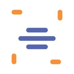 Obraz premium The image shows a simple abstract design featuring geometric shapes in orange and blue on a gray background.