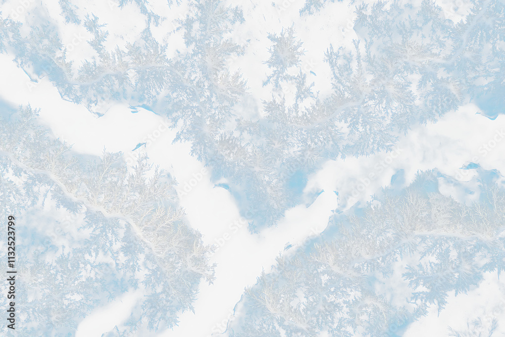 Poster Abstract aerial view of frost patterns on a Transparent surface.