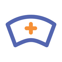 Obraz premium A simple pixel art design depicting a medical cross within a blue outline.