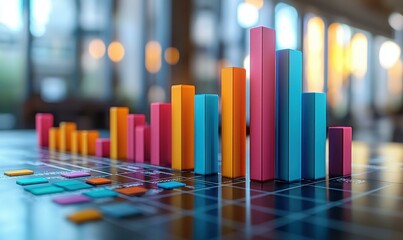 Obraz premium Competitive profit analysis infographic in office environment