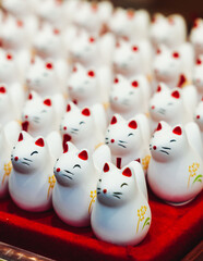 Fushimi Inari Taisha Shrine, Fushimi-ku, Kyoto Prefecture, Kansai region, Kyoto, Japan, Shinto shrine, mountain way with red torii gates tunnel, wooden torii path, fox sculptures, travel to Japan