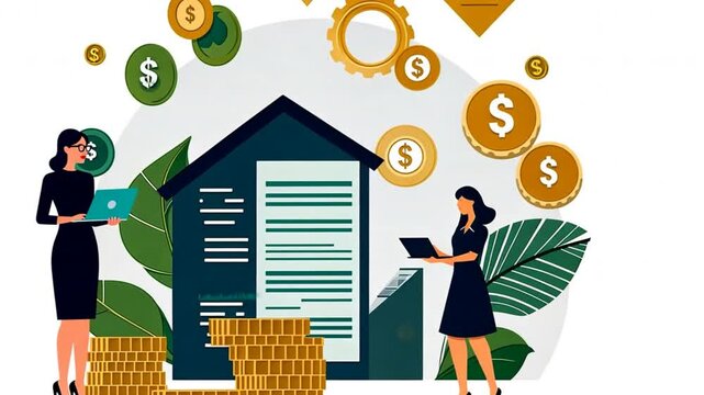 Carbon tax policy concept with an illustration of sustainable energy solutions and government incentives to reduce emissions