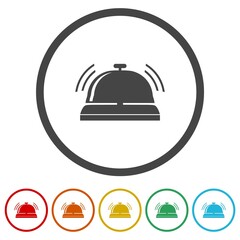 Fototapeta premium Hotel bell icon. Set icons in color circle buttons