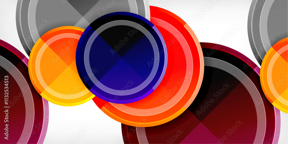Poster geometric design abstract background - circles
