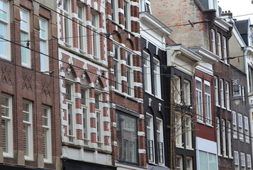 Obraz premium Amsterdam Leidsestraat Building Facades Close Up, Netherlands