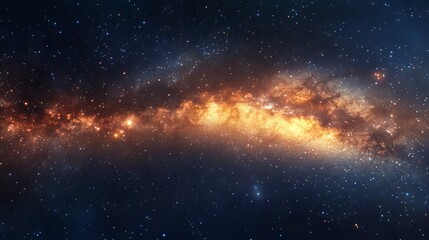 Obraz premium Vast outer space night sky featuring a brilliant galaxy and countless stars, showcasing the majestic beauty of the universe as a mesmerizing celestial background