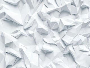 Textured low poly background in pristine white