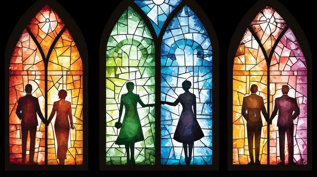 Stained Glass Wedding Portraits