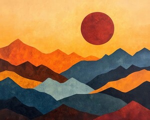 Brightness of a rising sun breaking over a mountain range, painting the sky in hues of orange and gold