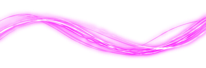 curved glowing pink internet speed neon lines on transparent background