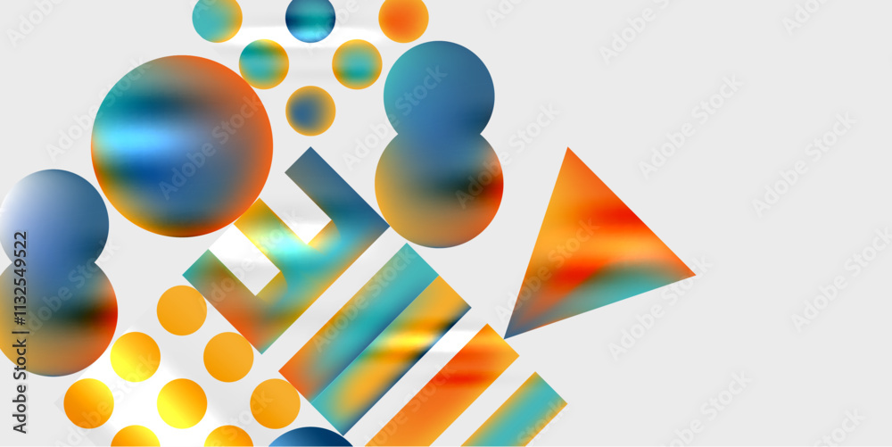 Poster simple shapes - circles, triangles, rectangles abstract background. vector illustration for wallpape