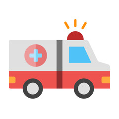 Ambulance Flat Icon Design
