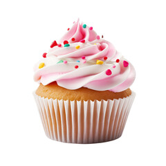 cupcake isolated on transparent white background, clipping path
