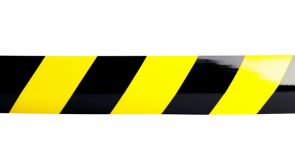 Warning tape in construction on transparent background, Created with Generative AI technology