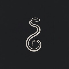 Sleek and Minimalist Worm Logo Design Featuring an Elegant Outline, Perfect for Modern Branding and Creative Visuals in Various Applications