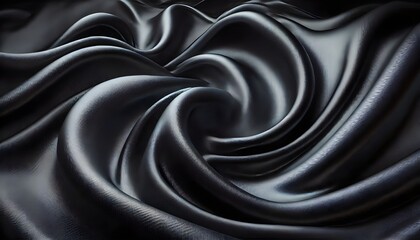 Obraz premium Smooth elegant black satin texture abstract background. Luxurious background design
