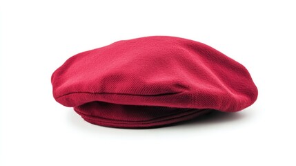 Red beret representing airborne forces showcased against a clean white background perfect for military-themed designs and promotions.
