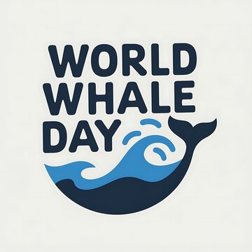 World Whale Day graphic design featuring a whale tail and waves